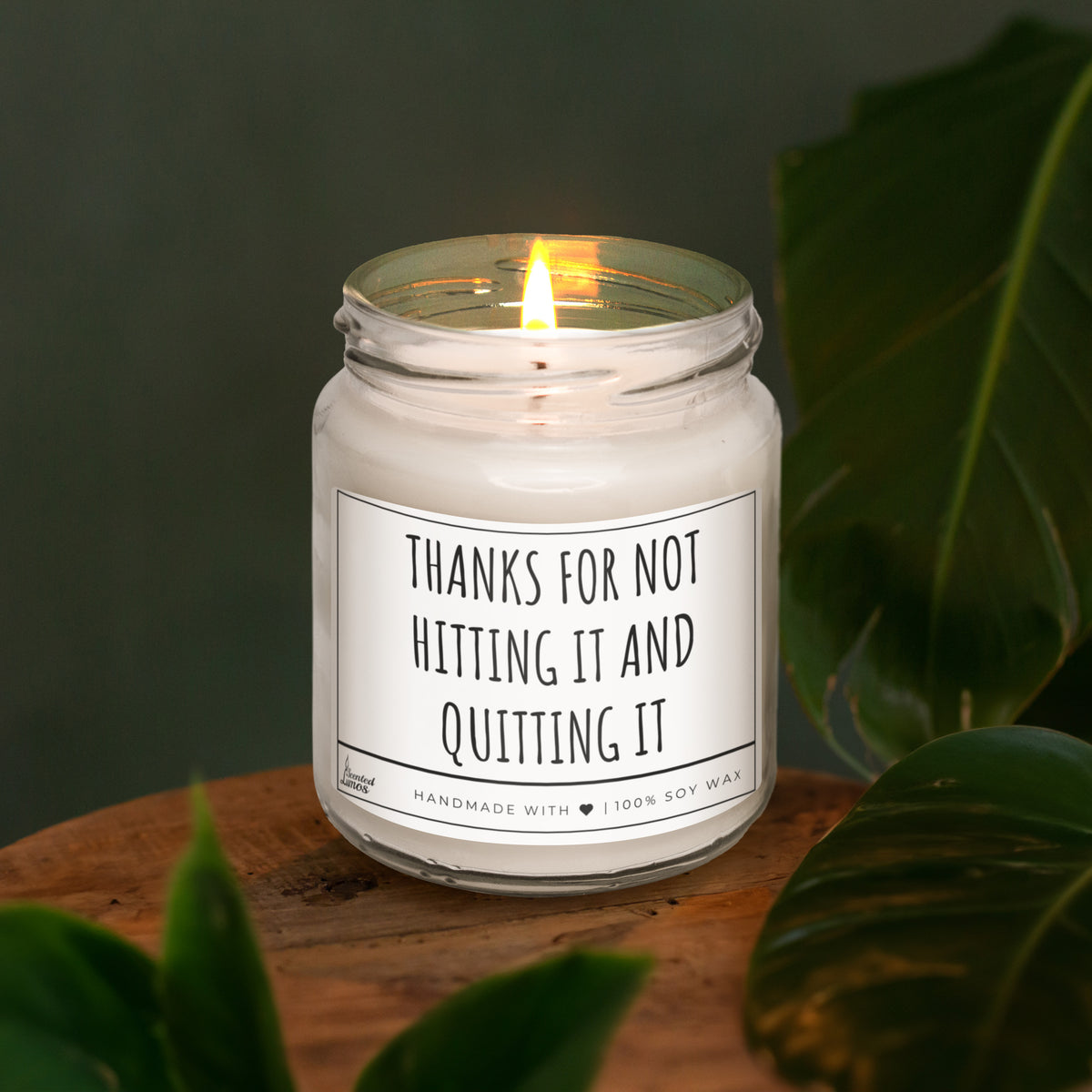 Thanks for not hitting it and quitting it Scented Soy Candle