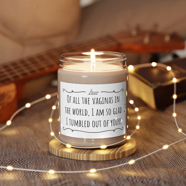 Of all the vaginas in the world, I'm glad I tumbled out of yours Scented Soy Candle