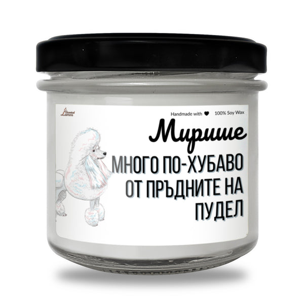Мирише на обратното на пръдните на Пудел Ароматна Соева Свещ