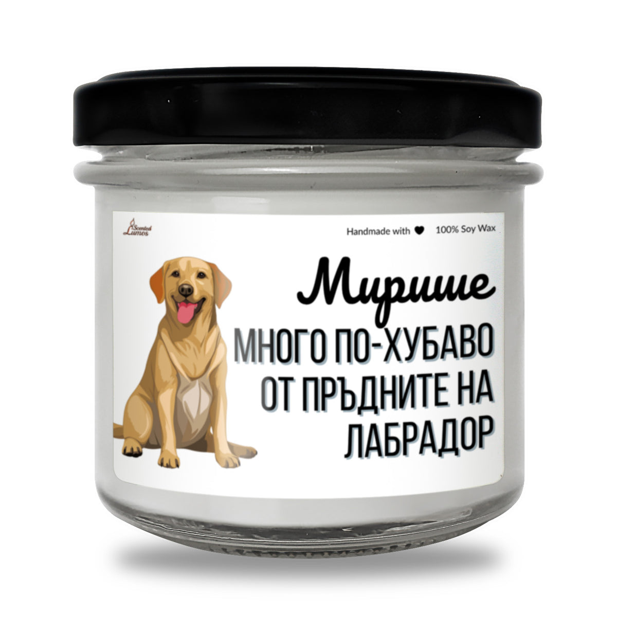 Мирише на обратното на пръдните на Лабрадор Ароматна Соева Свещ