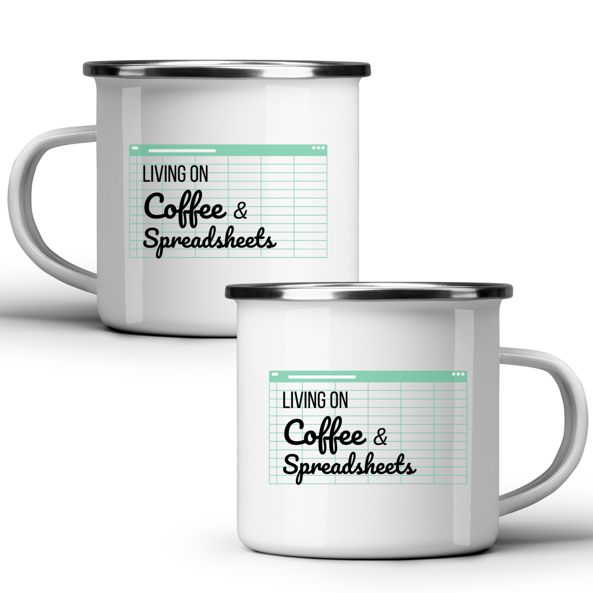 Living on coffee and spreadsheets - Бяла чаша