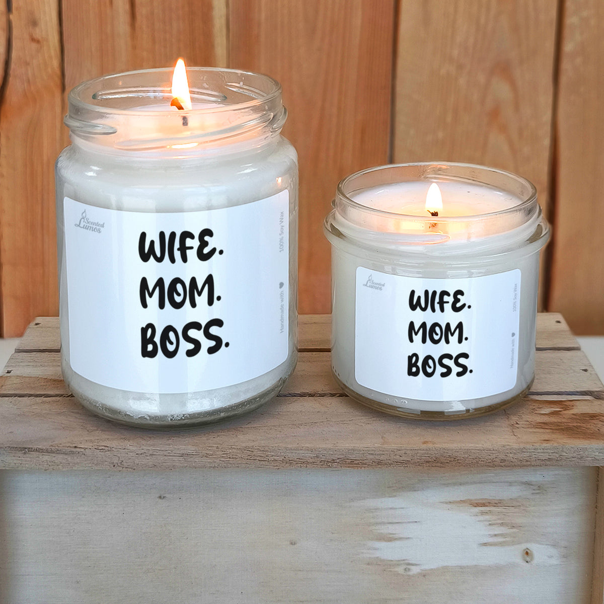 Wife Mom Boss Scented Soy Candle