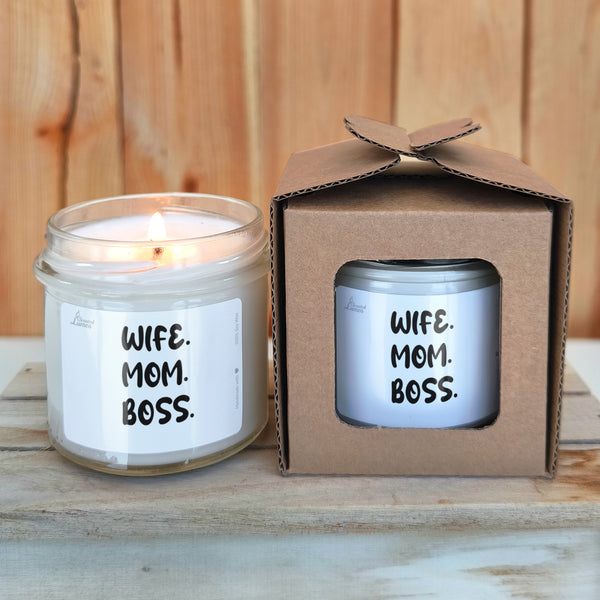Wife Mom Boss Scented Soy Candle