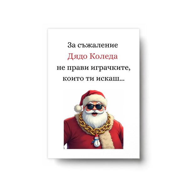 За съжаление Дядо Коледа не прави играчките, които ти искаш... Картичка