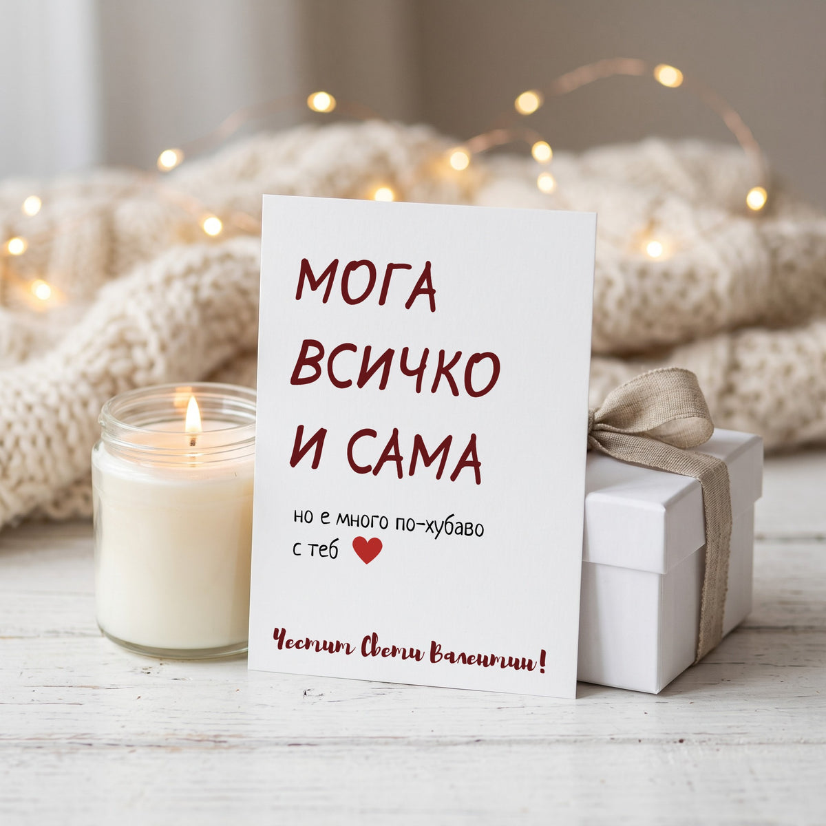 Мога всичко сама - Картичка за Св. Валентин