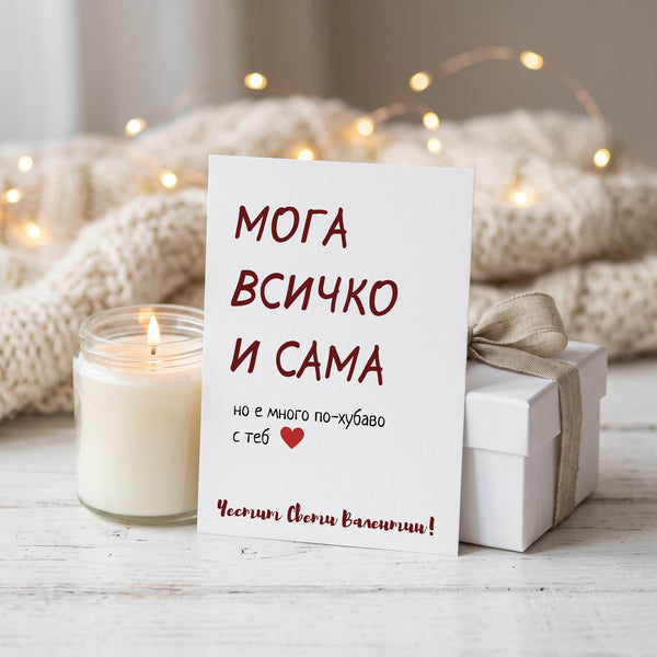Мога всичко сама - Картичка за Св. Валентин