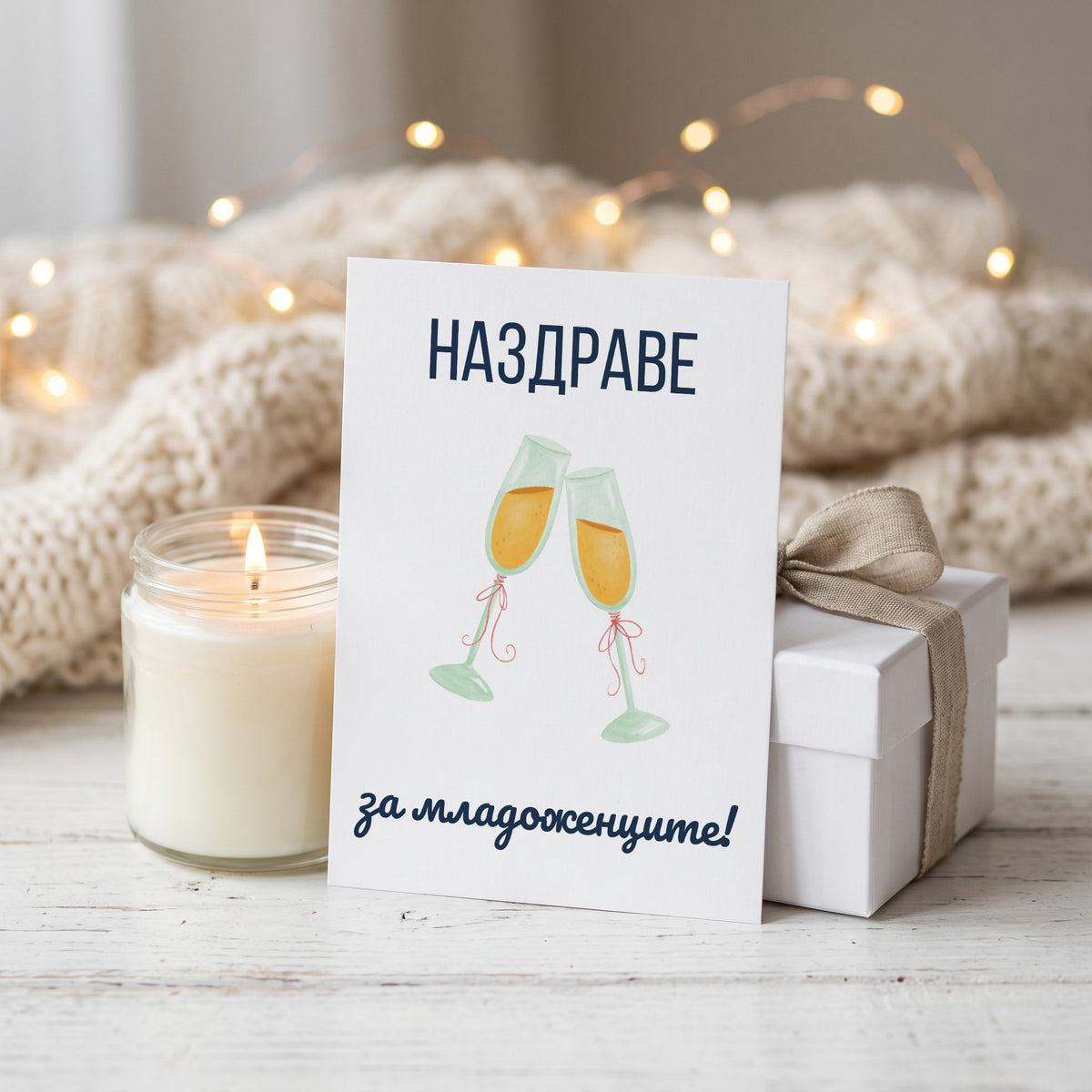 Наздраве за младоженците - Картичка