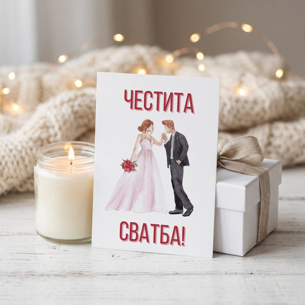 Честита сватба младоженци - Картичка