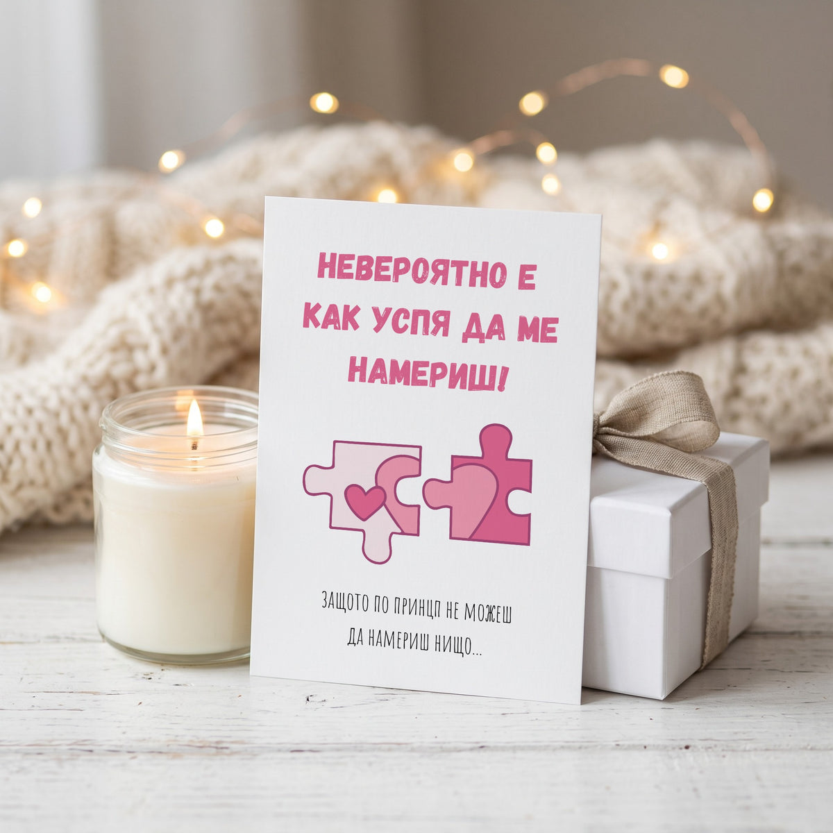 Невероятно е как успя да ме намериш! Картичка